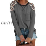 Girlfairy Print Womens Clothing Autumn And Winter Fashion Blouse O-Neck Long-Sleeved Casual Loose