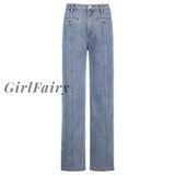 Girlfairy Retro Five Pointed Star Straight Women Jeans European And American Style Design Slim Fit