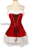 Girlfairy S-2Xl High Quality Women Christmas Costumes Xmas Party Sexy Red Velvet Dress Cosplay Santa