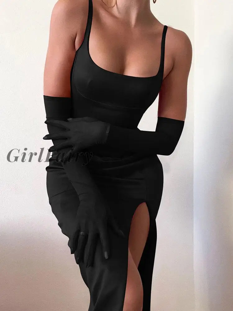 Girlfairy Satin Knee Length Dresses For Women Sexy Elegant Sleeveless Corset Bodycon Clubwear Party