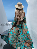 Girlfairy Sexy Off The Shoulder Women Dress 2023 Spring Autumn Long Sleeve Maxi Casual Boho Floral