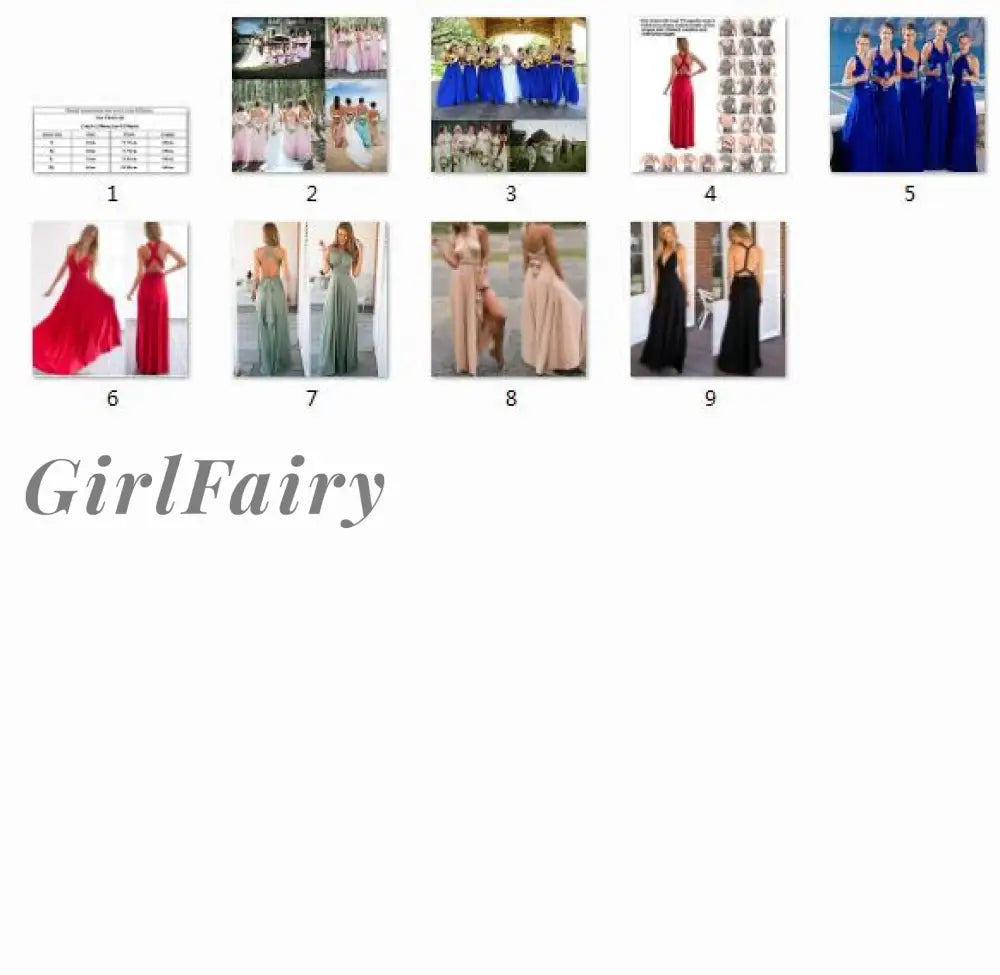 Girlfairy Sexy Women Multiway Wrap Convertible Boho Maxi Club Red Dress Bandage Long Party
