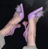 Girlfairy Star Style Women Sandals Elegant Pointed Toe Slingback Summer Office Lady Shoes Fashion