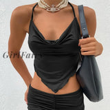 Girlfairy Strapless Scarf Crop Tops For Women Fashion Sleeveless Backless Club Party Sexy Wrap Mini