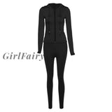 Girlfairy Streetwear Fall 2023 Two 2 Piece Set Women Outfits Matching Sets Hoodies Leggings