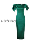 Girlfairy Summer Dress Women Sundress Causal New Arrivals Ruffle Elegant Green Beach Long Evening
