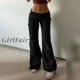 Girlfairy Summer Fashion New Spice Girls Workwear Straight Trousers Retro Drawstring Plus Size