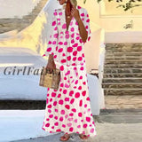 Girlfairy Summer Long Dress 2023 Elegant Robe Party Short Sleeve Dresses Women Casual Sundress