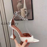 Girlfairy Summer Star Style Crystal Chains Women Sandals Fashion Peep Toe Ankle Strap High Heels