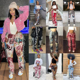 Girlfairy Vintage Side Tassels Patchwork Striped Print Jogger Pant Women Rave Festival Clothing 2023 Casual Streetwear Bodycon Sweat Pants