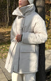 Girlfairy Warm Womens Winter Parkas 2023 Oversize Straight Thick Button Casual Cotton Padded Coat