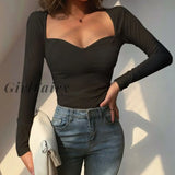 Girlfairy Women Blouse Short Sleeve Solid Color Sexy Tops Shirt Bodycon Slim Elegant Chic Vintage