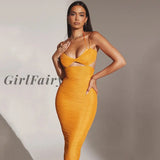 Girlfairy Women Dresses Summer Bodycon Dress Black Ruched Midi Sexy Mesh Halter For Evening Party