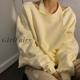 Girlfairy Women Jumper Shirt Autumn Solid Color Halter-Neck Hollow-Out Cross Long Sleeves Pullover