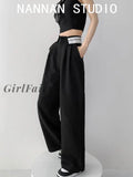 Girlfairy Women Trousers 2023 Korean Fashion Spring Summer High Waist Loose Wide Leg Pants Y2K