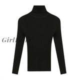 Girlfairy Women Turtleneck Sweaters Autumn Winter Korean Slim Pullover Basic Knitted Tops Casual