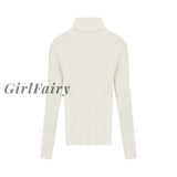Girlfairy Women Turtleneck Sweaters Autumn Winter Korean Slim Pullover Basic Knitted Tops Casual