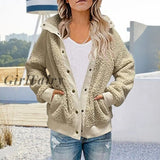 Girlfairy Women's Long Sleeve Faux Fur Coat 2023 New Winter Warm Jacket Outwear Plush Overcoat Button Cardigan With Pocket Outfits