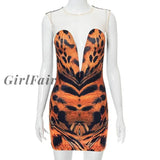 Sexy Women Dress Leopard Print Elegant Bodycon Party Night Club Short Dresses Sleeveless Deep V Neck