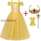 Snow White Princess Costume Halloween Party Cosplay Girls Dress Up Kids Wedding Evening Dresses