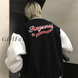 Spring Autumn Coat American Baseball Bomber Jacket Loose Letter R Men Women Couples Tops Harajuku Plus Size Jackets Streetwear