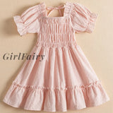 Summer Casual Dress Kids Dresses For Girls Lace Flower Baby Girl Party Wedding Children Clothes