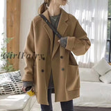 Trench Coat For Women Autumn And Winter New Korean Style High-End Cashmere Womens Mid-Length Loose