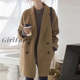 Trench Coat For Women Autumn And Winter New Korean Style High-End Cashmere Womens Mid-Length Loose