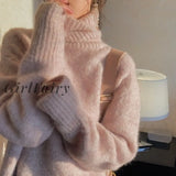 Turtleneck Sweater Women Korean Top Fashion Pullovers Batwing Sleeve Plus Size Winter Clothes Knit