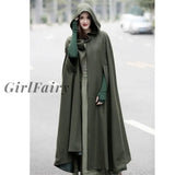 Woman Cape Hooded Long Fashion Coat Cosplay Party Sleeveless Winter Cardigan Halloween Festival