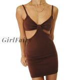 Women Fashion Halter Sleeveless Backless Hollow Out Dress Stylish Solid Color For Ladies Summer
