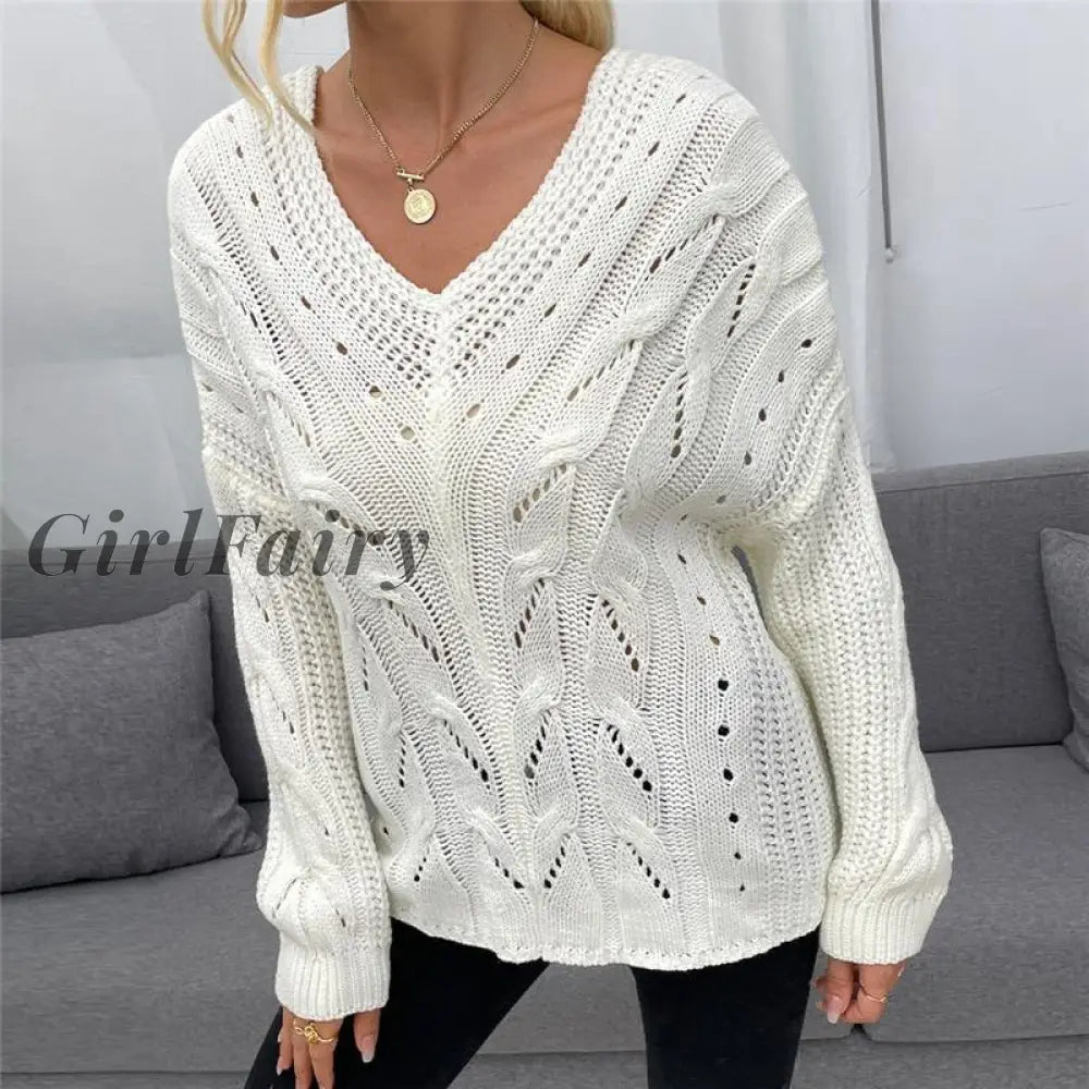 Women Knitted Fashion Sweater Warm Cheap Sweet Top Stylish All-Match Knit Casual Vintage Female