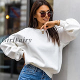 Women Sweatshirts Casual O-Neck Pullovers Autumn Winter Sports Tops Candy Color Loose Fashion Female
