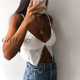 Womens Sexy Small Camis Lace Fashion Cardigan Top Open Neck Sling Short Tank Summer Ladies Crop Tops