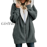 Zipper Faux Fur Coat Women Autumn Winter Warm Solid Soft Long Jacket Outwear Plush Overcoat Pocket