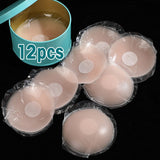 Girlfairy - 2/12pcs Reusable Nipple Covers, Strapless Invisible Self-adhesive Breast Lift Pasties, Women's Lingerie & Underwear Accessories