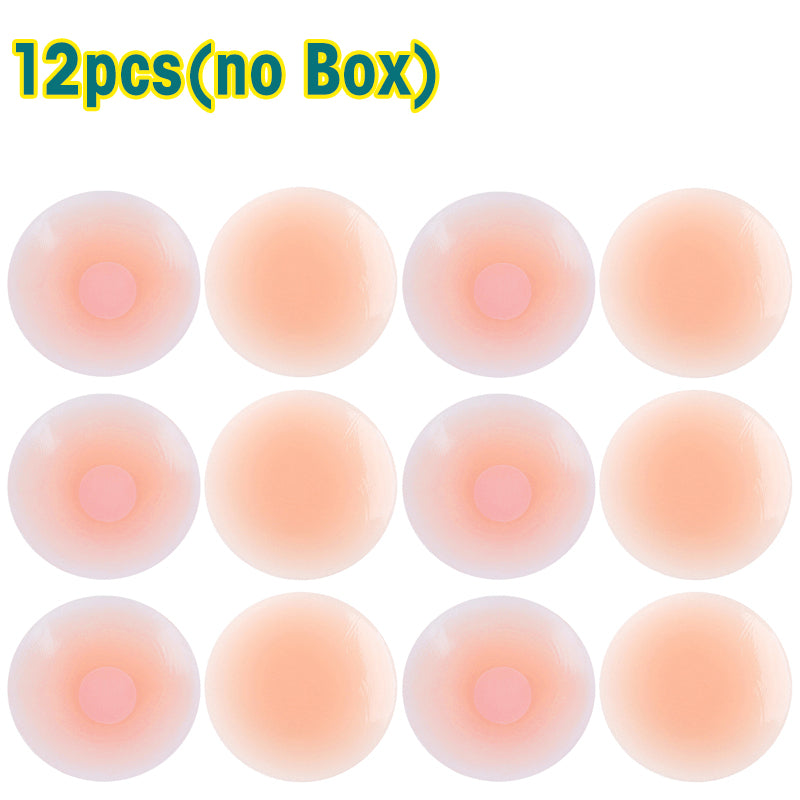 Girlfairy - 2/12pcs Reusable Nipple Covers, Strapless Invisible Self-adhesive Breast Lift Pasties, Women's Lingerie & Underwear Accessories