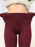 Girlfairy - Solid Fuzzy Thermal Bottom, Comfy & Soft Stretchy Pant, Women's Lingerie & Sleepwear
