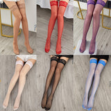 Girlfairy - 6 Pairs Lace Thigh High Stockings, Floral Lace Trim Mesh Over The Knee Socks, Women's Stockings & Hosiery