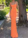 Girlfairy 2024 New Fshion Dress mini dress elegantBackless Floral Print Bodycon Maxi Dress