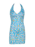 Girlfairy 2024 New Fshion Dress mini dress elegantHalter Floral Print Bodycon Mini Dress