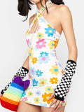 Girlfairy 2024 New Fshion Dress mini dress elegantCriss Cross Floral Mini Dress