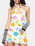 Girlfairy 2024 New Fshion Dress mini dress elegantCriss Cross Floral Mini Dress