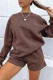 Girlfairy 2024 Fashion Woman Elegant SetSweatshirt Shorts Drawstring Two-Piece Set