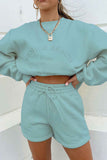 Girlfairy 2024 Fashion Woman Elegant SetSweatshirt Shorts Drawstring Two-Piece Set