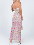 Girlfairy 2024 New Fshion Dress mini dress elegantFloral Lace Trim Maxi Dresses