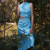 Girlfairy French dress Children's spring 2024 new draping high sense with coat with bottom skirt