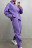 Girlfairy 2024 Fashion Woman Elegant SetSolid Color Long Sleeve Long Pant Stand Collar Zipper Set