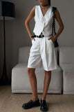 Girlfairy 2024 Fashion Woman Elegant SetSingle-breasted Tank Top Blazer Shorts Set