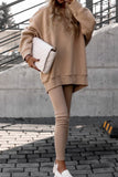 Girlfairy 2024 Fashion Woman Elegant SetSolid Crew Neck Sweatshirt Legging Suits